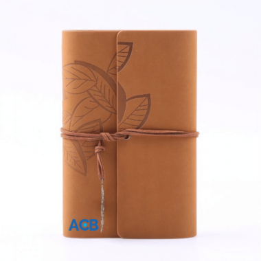 Sổ da A5 SD05 Nâu nhạt – Sổ da gáy còng ACB