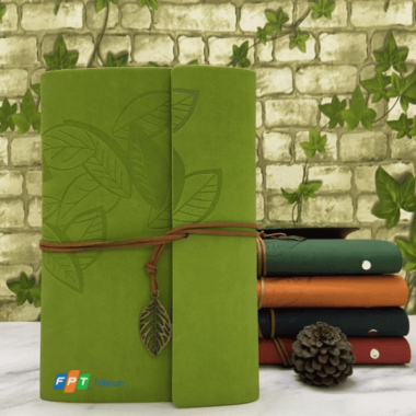Sổ da A5 SD05 Xanh cốm – Sổ da gáy còng FPT