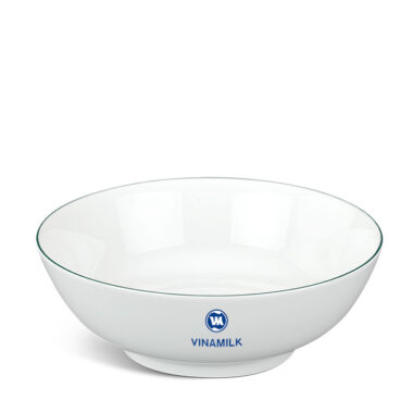 Tô Thấp Minh Long Jasmine Chỉ Xanh Lá 20cm in logo Vinamilk