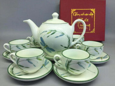 Bộ Trà Men Rong Vẽ Ky Chuồn Chuồn