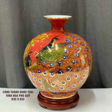 Bình hút tài lộc Bát Tràng công phong thủy công thành danh toại