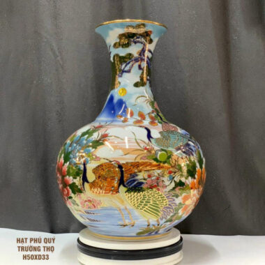 Bình hút tài lộc Bát Tràng Hạt Phú Quý Trường Thọ