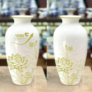 Bình hút tài lộc Bát Tràng in logo VCBS