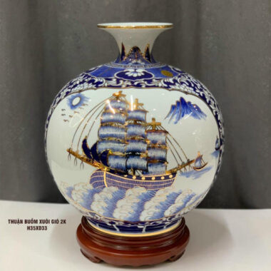 Bình Hút Tài lộc Bát Tràng Thuận buồm xuôi gió 2k