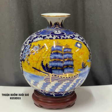 Bình Hút Tài lộc Bát Tràng Thuận buồm xuôi gió XD33