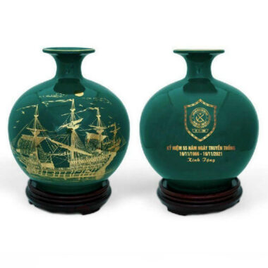 Bình hút tài lộc Bát Tràng thuyền thương mại