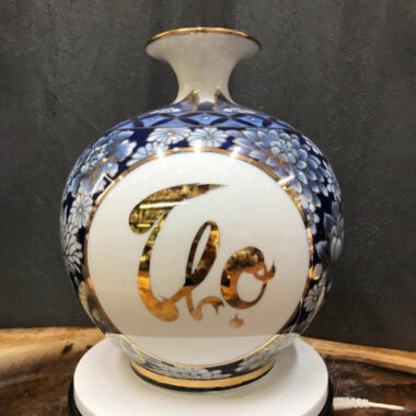 Bình Hút Tài lộc Bát Tràng Vẽ Vàng Chữ Thọ