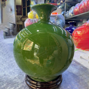 Bình hút tài lộc Bát Tràng xanh ngọc