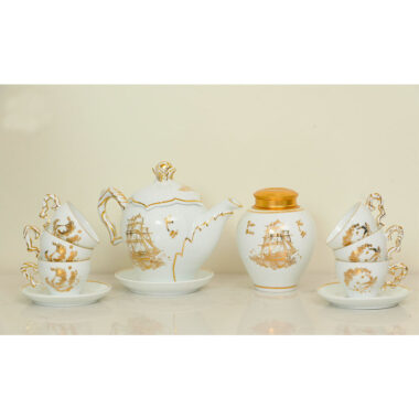 Bộ ấm trà Bình An Bạch Ngọc