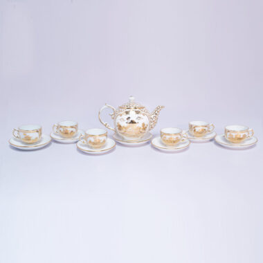 Bộ ấm trà Kim Ngưu men Bạch Ngọc