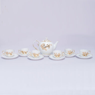 Bộ ấm trà Sen Đại Việt men Lục Bảo