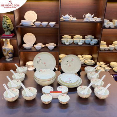 Bộ đồ ăn bát tràng họa tiết hoa đào_4761