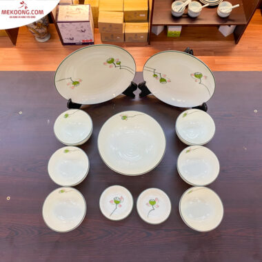 Bộ đồ ăn bát tràng họa tiết hoa sen_4815