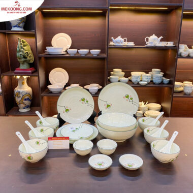 Bộ đồ ăn bát tràng họa tiết hoa sen_4897