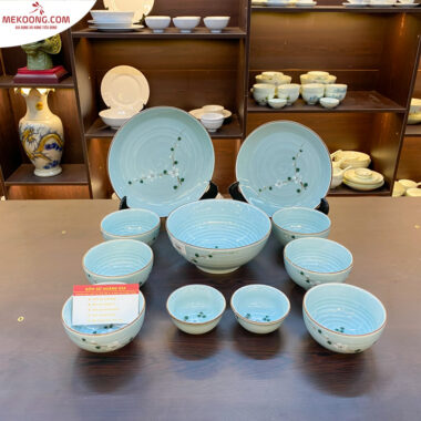 Bộ đồ ăn bát tràng họa tiết hoa trắng_4793