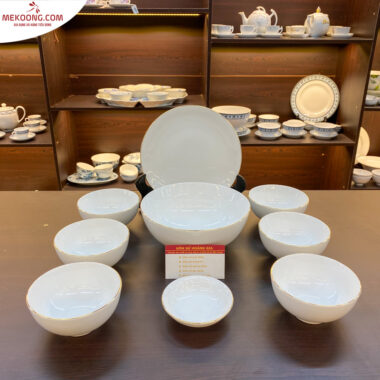 Bộ đồ ăn bát tràng trơn không họa tiết_4974