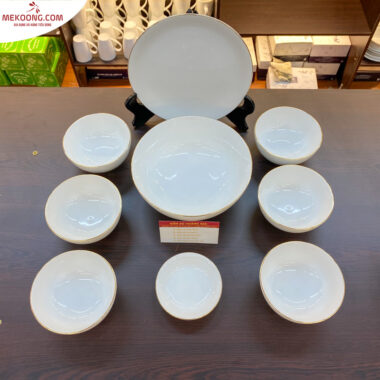 Bộ đồ ăn bát tràng trơn không họa tiết_4976