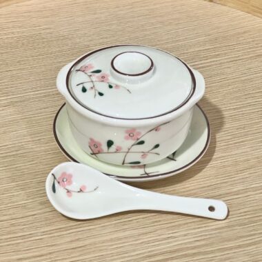 Chén trà họa tiết hoa đào HM03