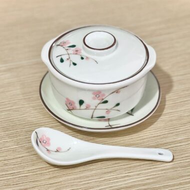 Chén trà họa tiết hoa đào HM04