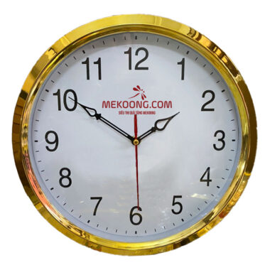 Đồng hồ treo tường màu vàng kim kiểu 2 in logo Mekoong