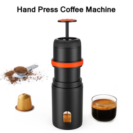 Máy pha cà phê Mini Espresso cầm tay 2 trong 1, pha viên nén NES capsules và cà phê bột MCPMK58