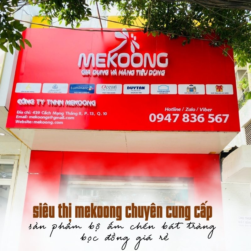 Siêu thị mekoong chuyên cung cấp sản phẩm Bộ ấm chén bát tràng bọc đồng giá rẻ