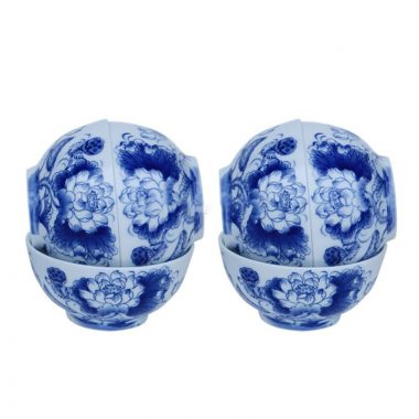 Bát sứ Ăn Cơm Bát Tràng Vẽ Hoa Sen sang trọng