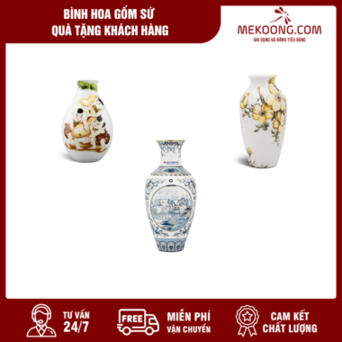 Bình Hoa Gốm Sứ Quà Tặng Khách Hàng Mekoong