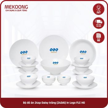 Bộ đồ ăn 24sp Daisy trắng (24DAI) In Logo FLC HG