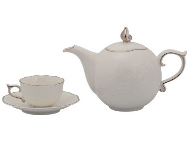 Bộ Ấm Minh Long Trà Sen IFP Kẻ Chỉ Bạch Kim 0.7L