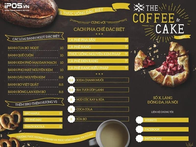 Các bước thiết kế menu cho quán cà phê
