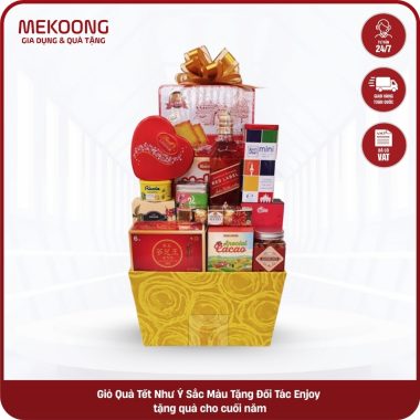 Giỏ Quà Tết Như Ý Sắc Màu Tặng Đối Tác Enjoy tặng quà cho cuối năm