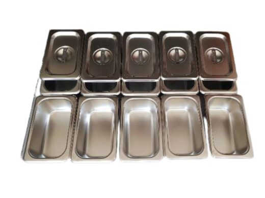 Khay inox đựng topping