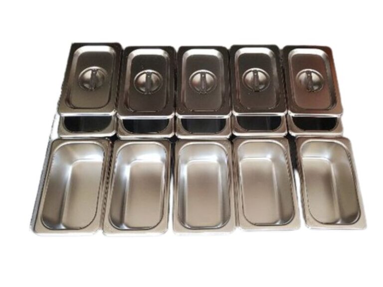 Khay inox đựng topping