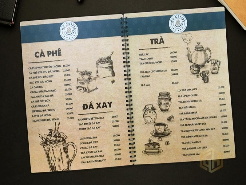 Một số mẫu menu quán cà phê bắt mắt 