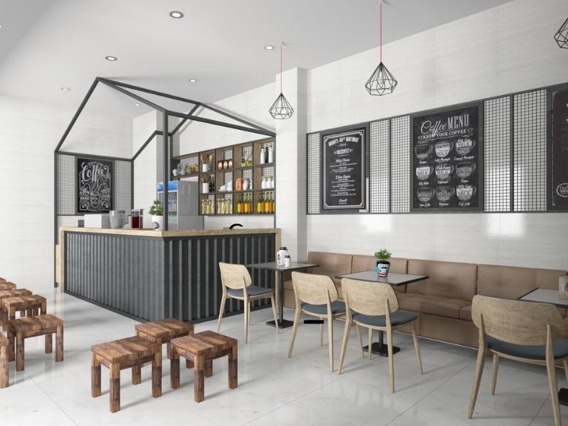 Thiết kế quán cà phê nhỏ phong cách hiện đại
