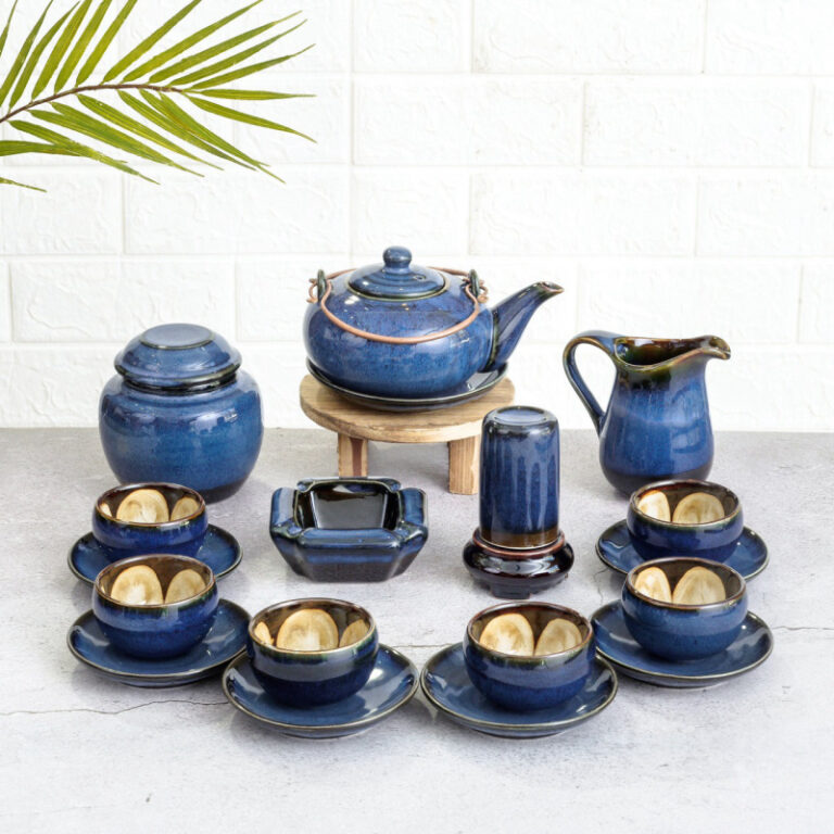 Ấm chén Bát Tràng Men Hỏa Biến d81