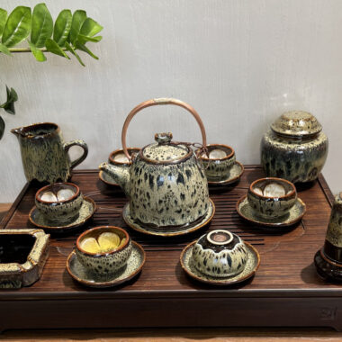 Ấm chén Bát Tràng Men Hỏa Biến gt53