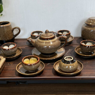 Ấm chén Bát Tràng Men Hỏa Biến hd743