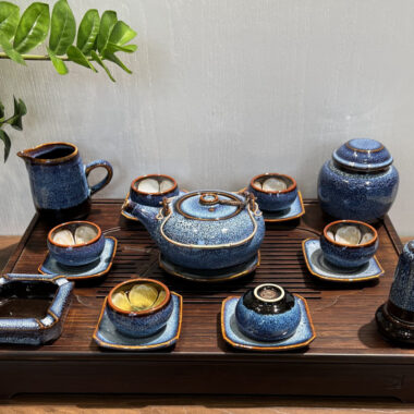 Ấm chén Bát Tràng Men Hỏa Biến hj90