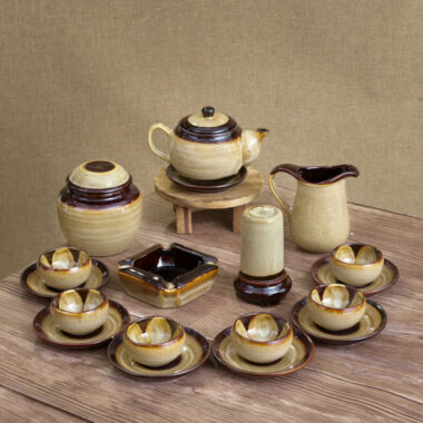 Ấm chén Bát Tràng Men Hỏa Biến i243