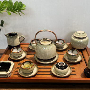 Ấm chén Bát Tràng Men Hỏa Biến k67