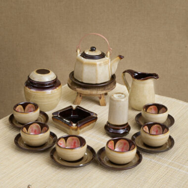 Ấm chén Bát Tràng Men Hỏa Biến m56