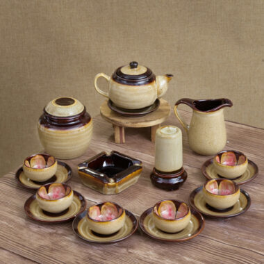 Ấm chén Bát Tràng Men Hỏa Biến o617