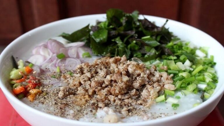 giới thiệu về cháo tía tô thịt bò