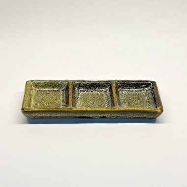 Đĩa chấm nhà hàng gốm bát tràng men hỏa biến nâu đất-104