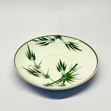 Đĩa nhà hàng gốm bát tràng họa tiết tre xanh-147