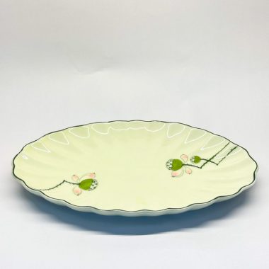 Đĩa vân gợn nhà hàng gốm bát tràng họa tiết hoa sen-154