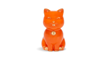 Mèo Vạn Phúc 9.5 cm – Cam – Trang trí vàng