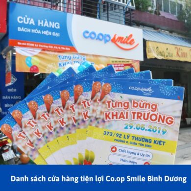 Các sản phẩm được bày bán tại cửa hàng tiện lợi Co.op Smile Bình Dương